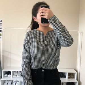 Gingham long sleeve top